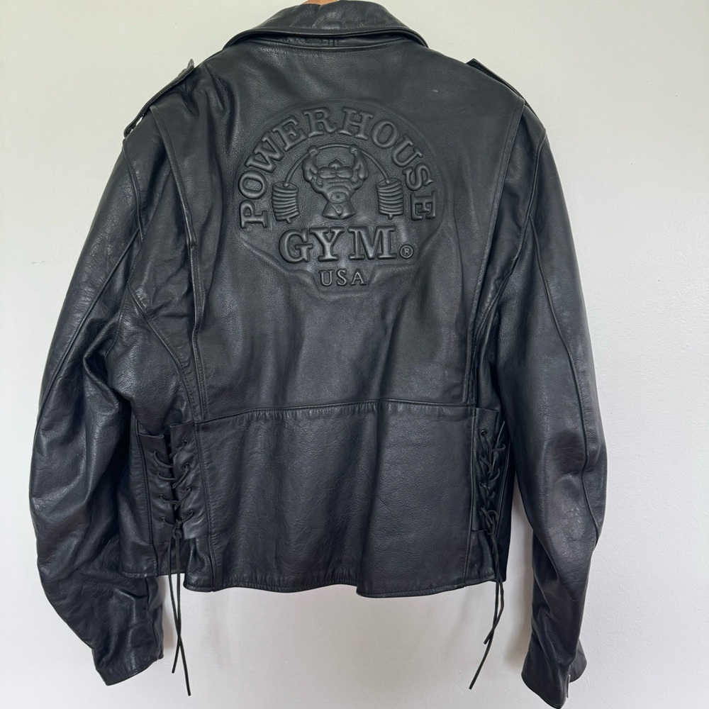 Vintage Brooks Leather Jacket Mens Xl Powerhouse Gym Usa Motorcycle Biker